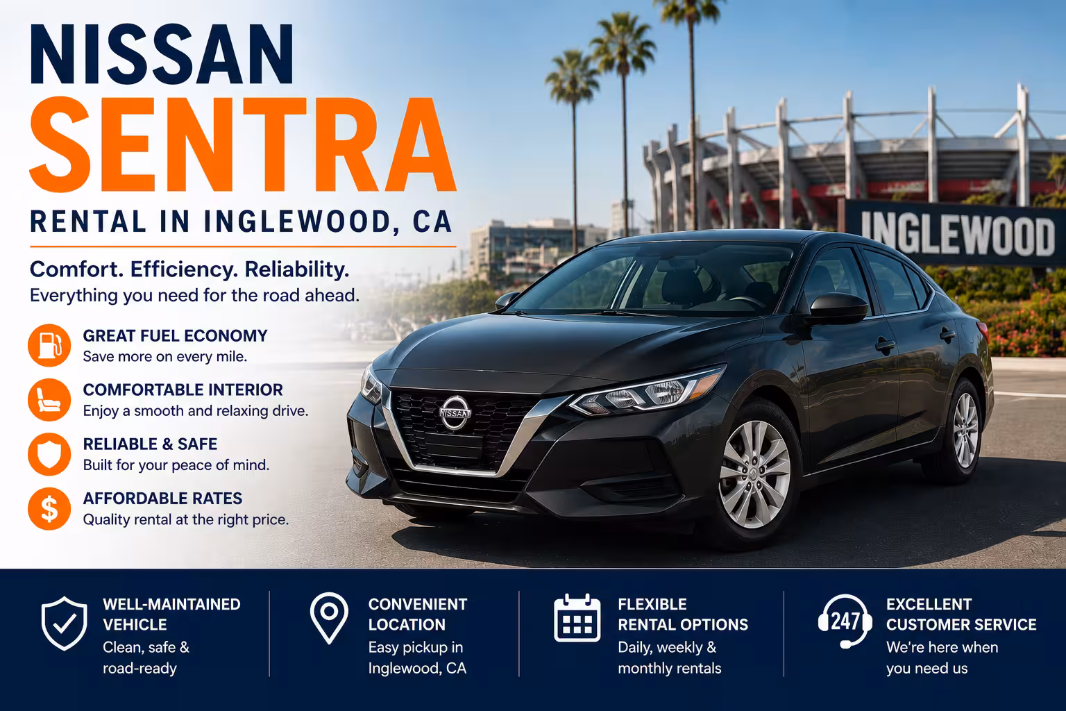Nissan Sentra Rental Inglewood CA Near LAX