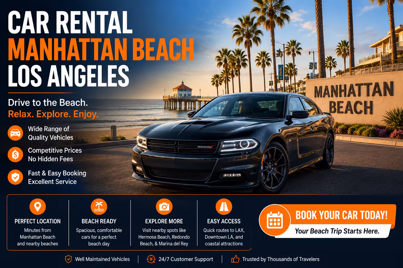 Car Rental in Manhattan Beach, Los Angeles